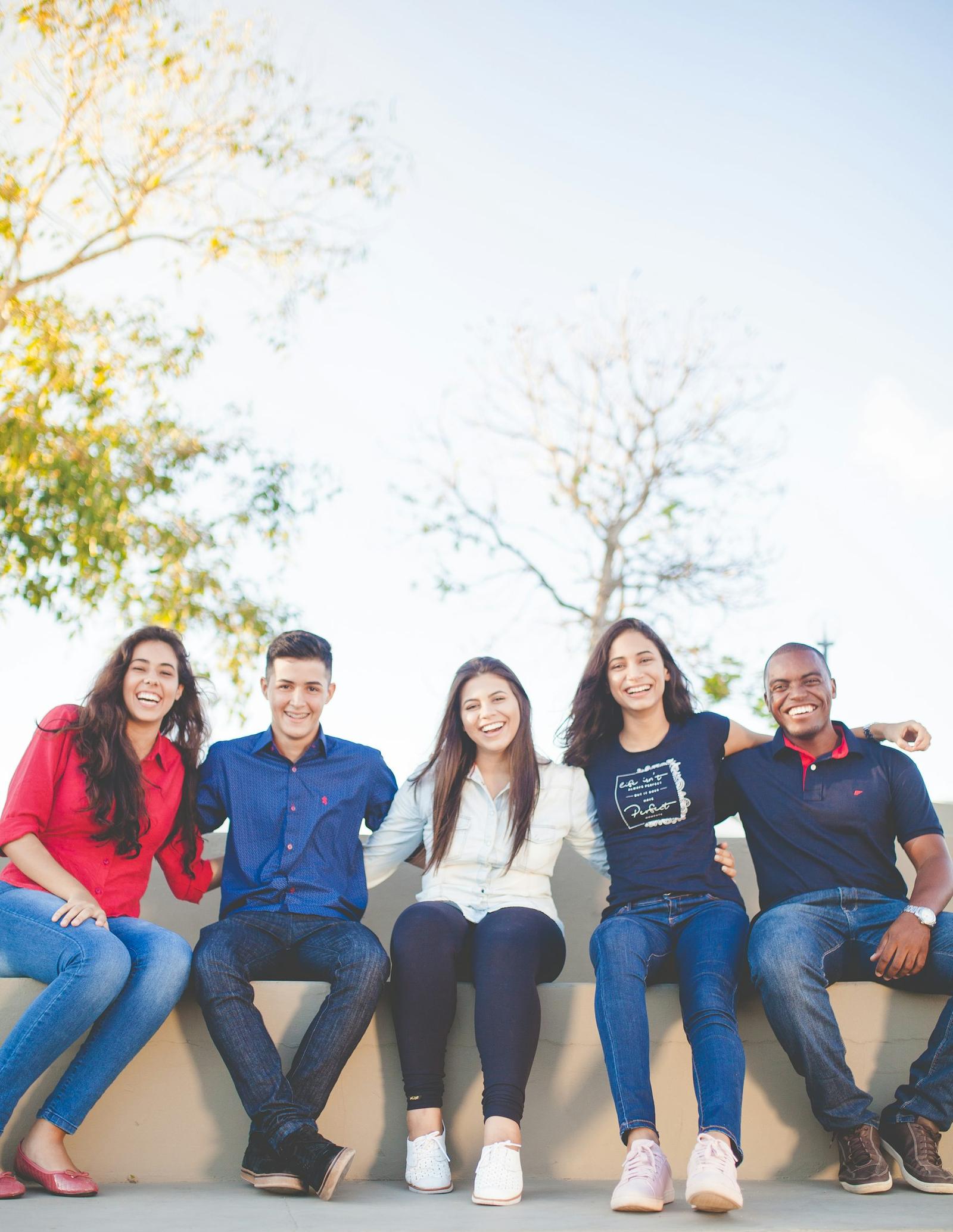 Students sitting together outdoors